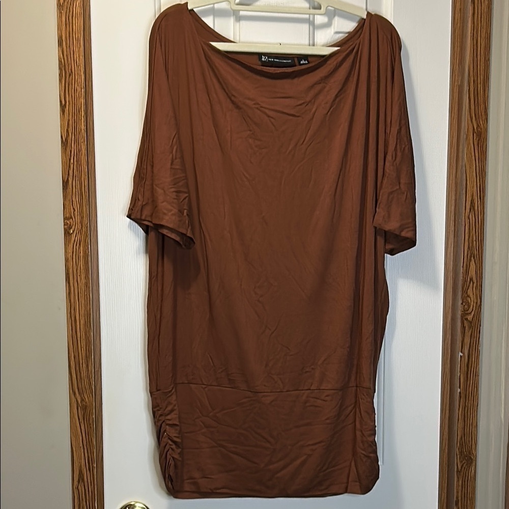 New York & Company Brown Tunic Top NWT
